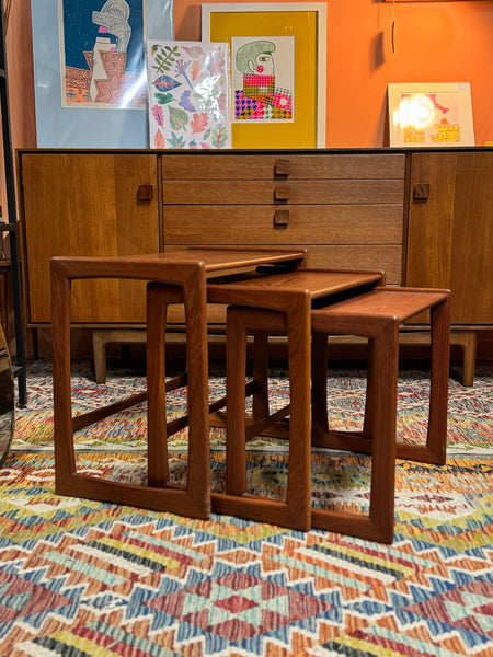 Nest of teak tables, possibly by McIntosh