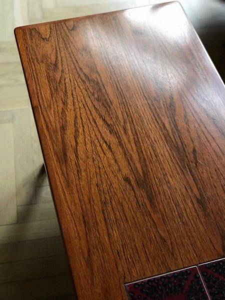 Danish Trioh teak and tiled coffee table