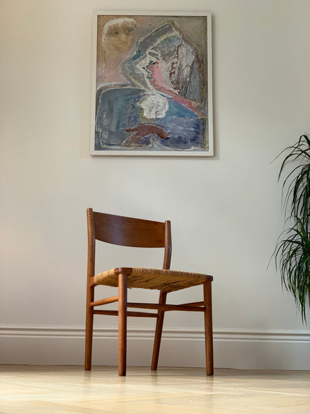 Børge Mogensen model no.157 dining chairs in oak and teak