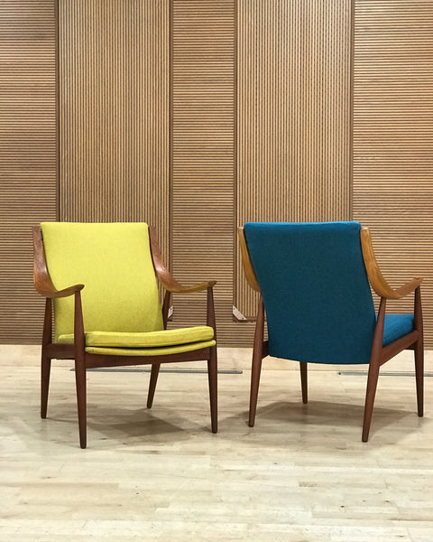 Peter Hvidt and Orla Mølgaard-Nielsen FD146 mid-century teak armchairs