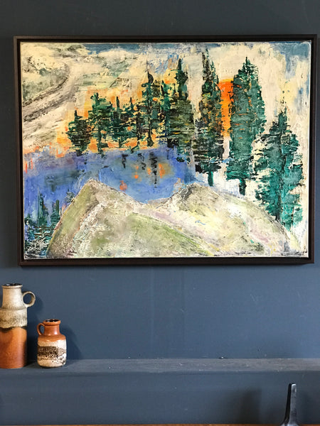 Landscape with fires