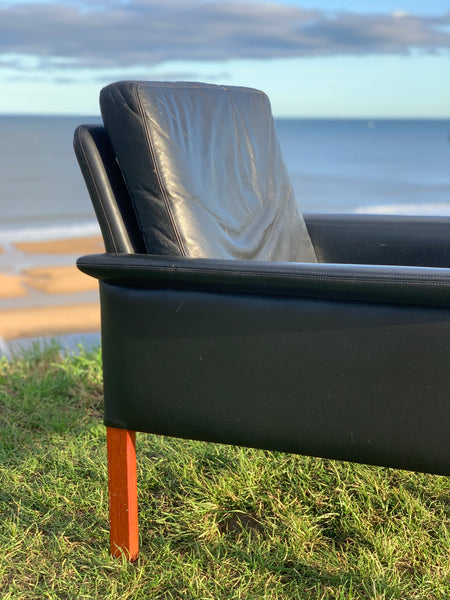 Danish leather armchairs, designed by Hans Olsen for CS Mobler