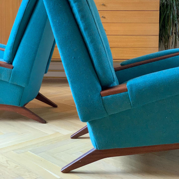 Pair of Greaves and Thomas 1960s mid-century lounge chairs