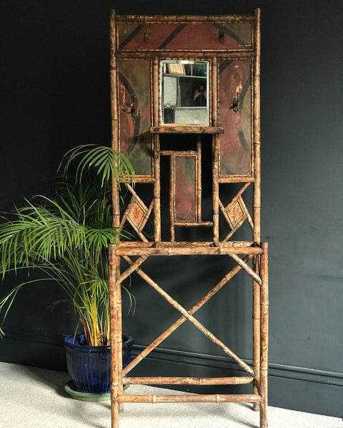 Antique Edwardian bamboo hallstand