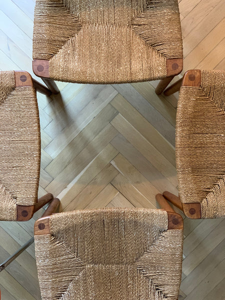 Børge Mogensen model no.157 dining chairs in oak and teak