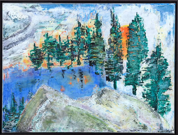 Landscape with fires