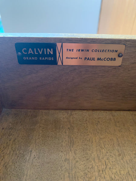 Paul McCobb for Calvin Furniture. Mahogany and brass sideboard/credenza