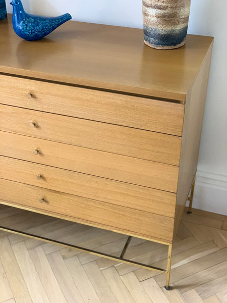 Paul McCobb for Calvin Furniture. Mahogany and brass sideboard/credenza