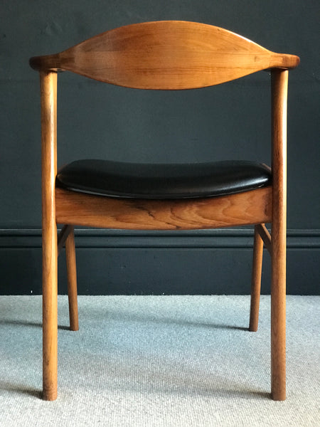 Erik Kirkegaard no 49 teak desk chair with black vinyl • Danish • retro • mid century