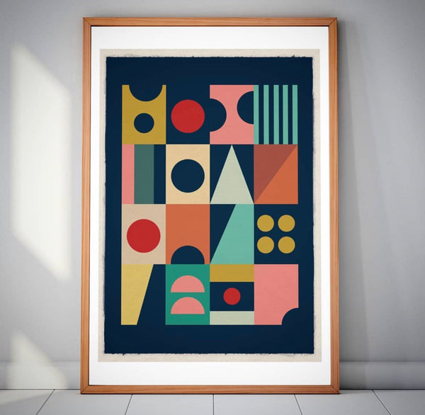 MCM inspired geometric artwork prints posters