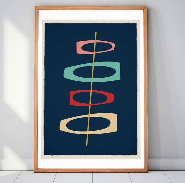 MCM inspired geometric artwork prints posters