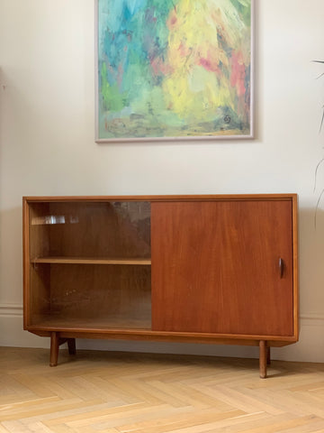 Herbert Gibbs teak shallow sideboard / storage unit