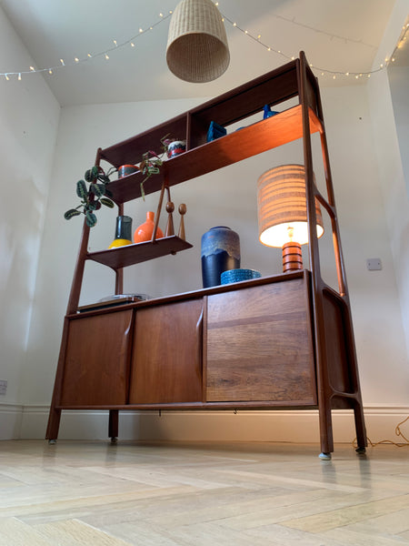 One-off bespoke mid century teak room divider