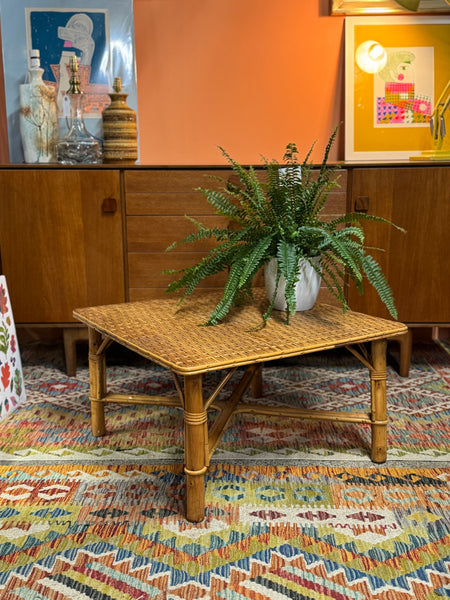 Square bamboo coffee table