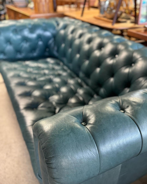 Blue Leather Alexander & James Chesterfield Sofa