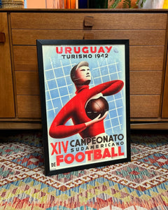 Uruguay 1942 Framed football poster