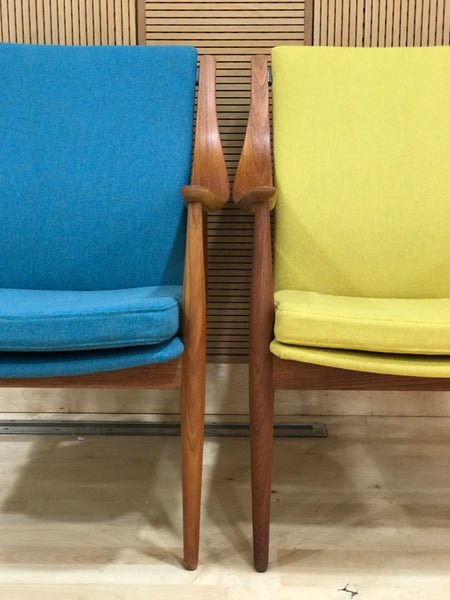Peter Hvidt and Orla Mølgaard-Nielsen FD146 mid-century teak armchairs