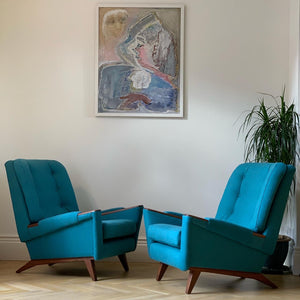 Pair of Greaves and Thomas 1960s mid-century lounge chairs