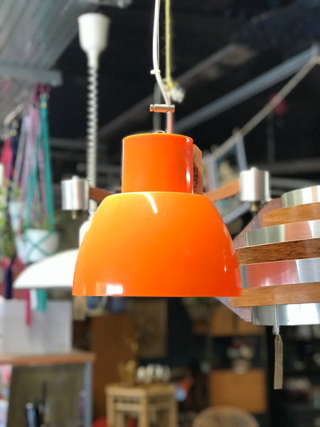 Retro orange pendant lights by Alvaro Siza for Reggiani