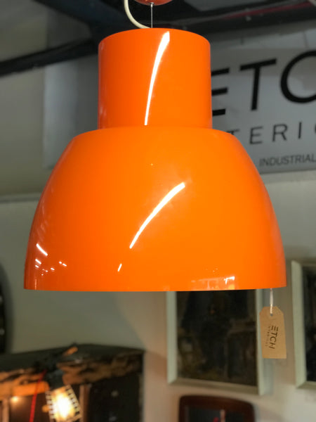 Retro orange pendant lights by Alvaro Siza for Reggiani