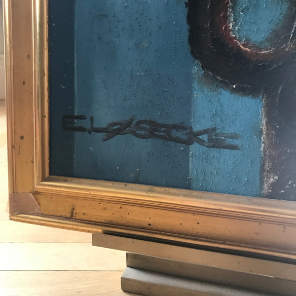 E Losecke original painting in gilt frame