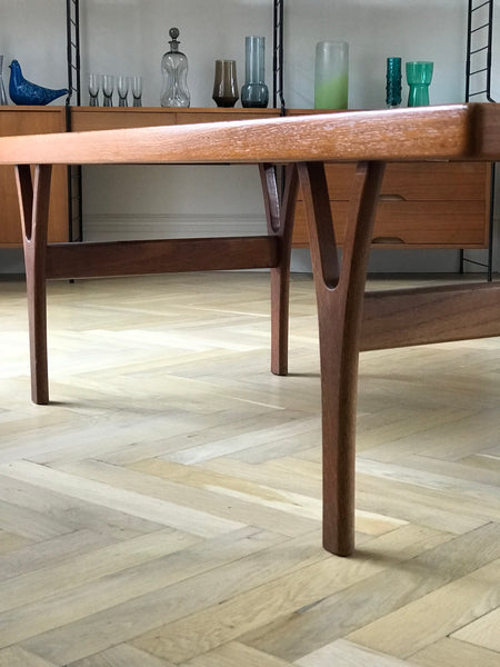 Danish Trioh teak and tiled coffee table