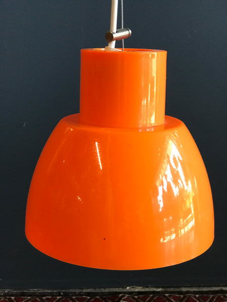 Retro orange pendant lights by Alvaro Siza for Reggiani